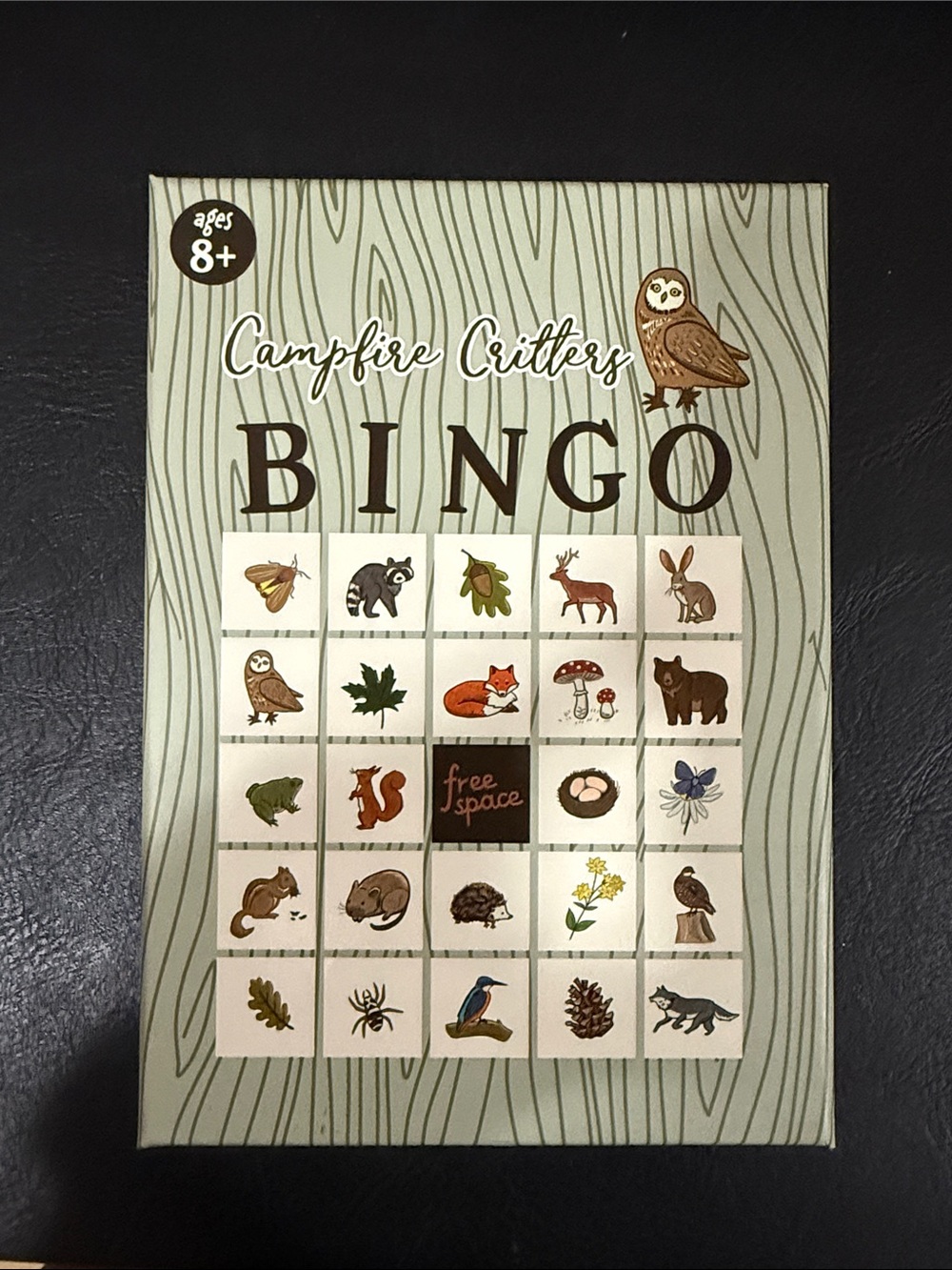 Eccolo Campfire Critters Bingo - Sage Green Nature Game